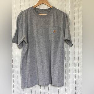 Carhartt Gray Short Sleeve Tee Cotton Blend Size Large- good used condition